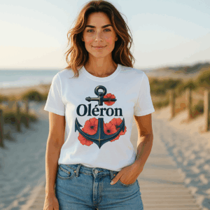 TeeShirt Ancre Fleur Oléron