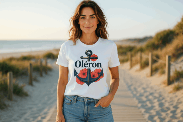 TeeShirt Ancre Fleur Oléron