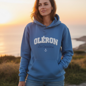 Sweat OLERON broderie patch bleu