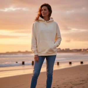 Sweat adulte capuche écru Oléron