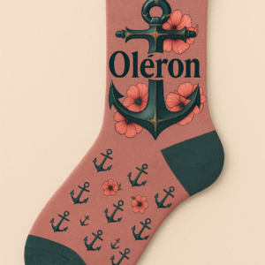 Chaussettes OLERON Ancre fleurie