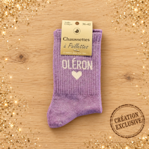 Chaussettes à paillettes OLERON Mauve