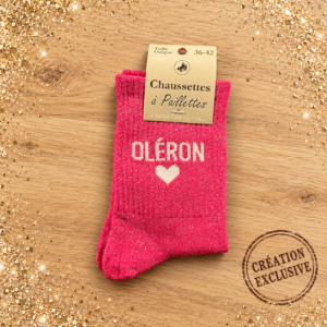 Chaussettes à paillettes OLERON Fuschia