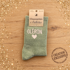 Chaussettes à paillettes OLERON Vert d'Eau