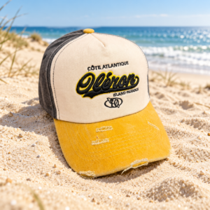 Casquette Vintage Oléron Noire et Jaune