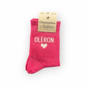 Chaussettes à paillettes OLERON Fuschia